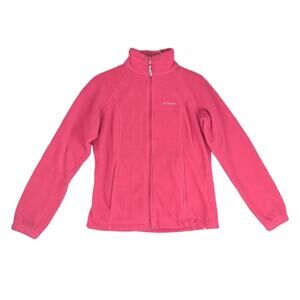 COLUMBIA Benton Springs Women's M Pink Fleece Full Zip Jacket Coat 01264